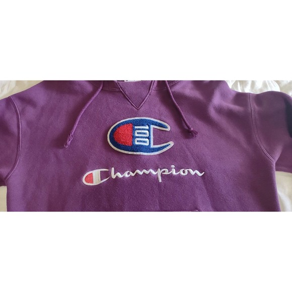 Champion Hoodie and Pant Set Womens M 100 Anniversary Chenille Logo Purple - Picture 2 of 16